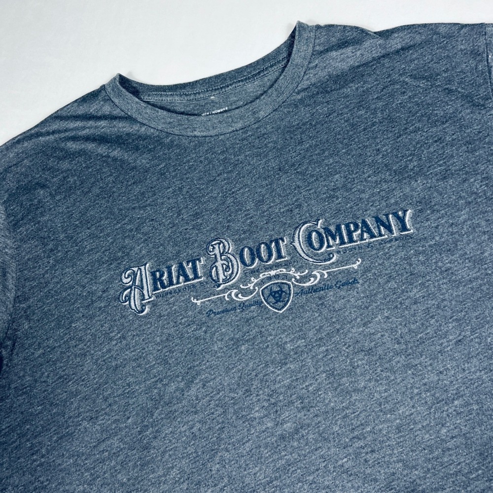 Ariat Boot Company Mens Large Charcoal Heather Grey Graphic Logo T-Shirt L